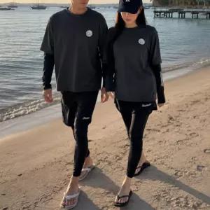 여름 바캉스룩 모노웨이브 커플 래쉬가드세트 휴양지 물놀이
