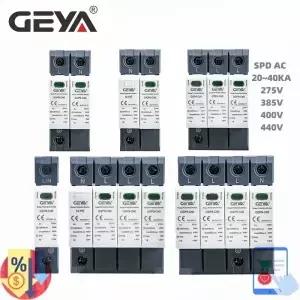 GEYA GSP9 전력 서지 보호 장치 SPD 피뢰기 1/2/3/4 극 전압 275V 385V 400V 440V 40KA