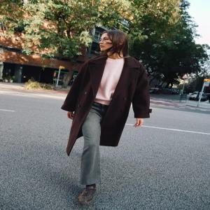 ZARA 소프트 오버사이즈 코트 - 버건디 3046/298/681