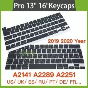 프로 레티나 A2141 A2289 A2251 용 키보드 키 캡 영국 스페인 프랑스 2019 년 13 15 16
