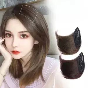 실제 인간의 머리카락 원활한 상단 보 않는 헤어 두꺼운 루트 패드 푹 쿠션 조각 가발 확장 여성용 여자