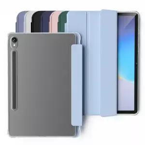 삼성 탭 S10 라이트/S10 FE/S10/S9 A9/A11/A9+/A11+용 펜슬 슬롯이 있는 크리스탈 클리어 케이스 자동