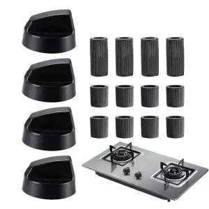 4Pcs 교체 스위치 h 손잡이 플라스틱 스토브 제어 벤치 탑 버너 용 일반 범위 오븐 쿠커 호브