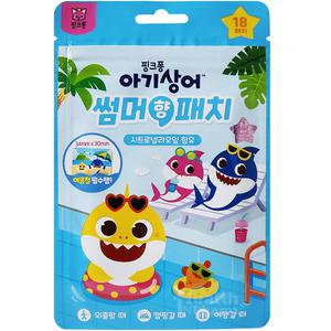핑크퐁 아기상어 썸머향패치 18패치(제조연월:23.02)/모기기피/모기퇴치/캐릭터썸머쿨/벌레기피