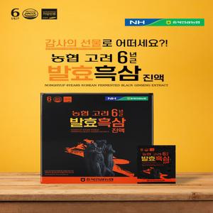 충북인삼농협 고려 6년근 발효 흑삼 진액등 함유 고급쇼핑백