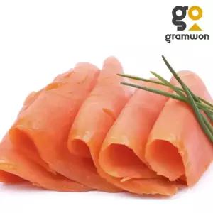 훈연향 가득 코호 훈제연어슬라이스 1.2kg 훈제 연어 슬라이스 회