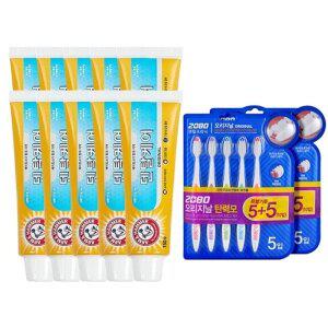 [암앤해머] 오리지날 치약 150g x10 + 애경 2080 칫솔 10입