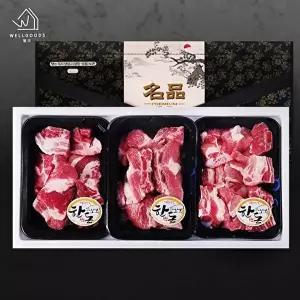 [웰굿][웰굿]한돈1+ 숙성 돼지갈비 선물세트 1호 2kg(1팩당670gx3)