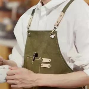 6컬러 남자 여름 긴앞치마 플로리스트 목공 작업용 무지앞치마 x자형 공구 주머니 단체