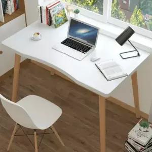 심플책상 800x500mm 화이트 1인용 학생 좁은 원룸 서재 리틀하우스마켓 LHOSDE0006