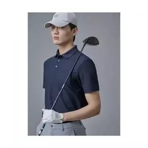 빈폴 BEANPOLE GOLF 남성 허니콤 니트 반팔 티셔츠 네이비 BJ5442B21R 227981
