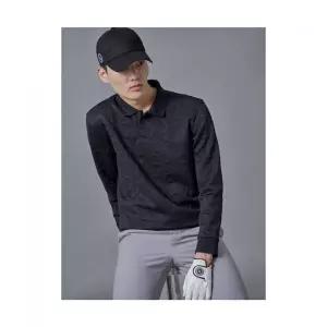 빈폴 BEANPOLE GOLF 남성 로고엠보 긴팔 티셔츠 - 블랙 BJ5141B025 234288