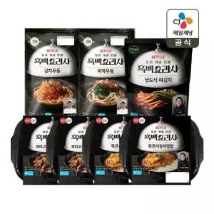 CJx흑백요리사 햇반 컵반 꽈리고추돼지고기덮밥 2개+묵은지참치덮밥 2개+김치우동+미역우동+파김치