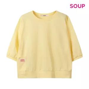 [SOUP](타임스퀘어점패션관)레터링 패치 크롭 맨투맨 티셔츠 (S62TS23)