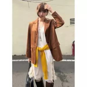 [롯데백화점]올리브데올리브 싱글 쓰리버튼 스웨이드 자켓 OL6XJ880