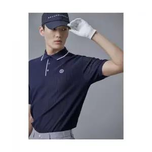 빈폴 BEANPOLE GOLF 남성 조직감 니트 반팔 풀오버 네이비 BJ5351B06R 290292