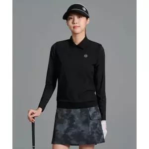 빈폴 BEANPOLE GOLF [B_under] 여성 타공 믹스 AIO 칼라 티셔츠 - 블랙 BJ6441L195 328355