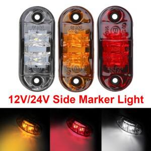 LED 사이드 마커 램프 경고등 트레일러 트럭 카라반용 클리어런스 1쌍 빨강 노랑 흰색 12V-24V