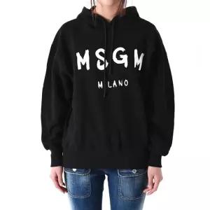 MSGM MUST IT_엠에스지엠 브러시드 로고 후드티셔츠 블랙 2000MDM515 200001 99