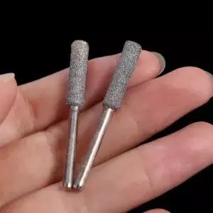 5pcs 고경도 다이아몬드 코팅 전기 톱 샤프너 스톤 연마 원통형 버 파일 골드 조각