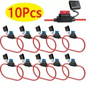10Pcs 자동차 미니 방수 퓨즈 박스 블레이드 유형 라인 홀더 전원 소켓 14AWG 2V 30A 오토바이