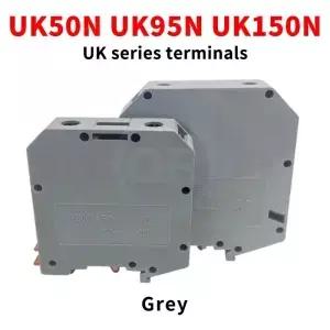 10개 UK50N/95N/150N 고전류 사각형 결합 단자대 레일 장착형 전압