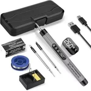 미니 무선 납땜 다리미 키트 USB 휴대용 LCD 온도 조절 가능