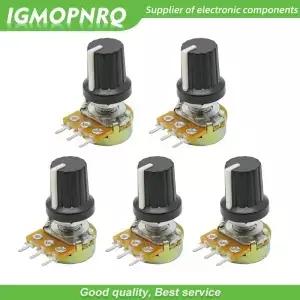 5Sets 5PCS WH148 B1K B1M 옴 1K 2K 5K 10K 20K 3Pin 15mm Arduino 용 3 단자 선형 테이퍼 회전식 전위차계