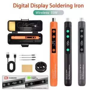 USB 납땜 인두기 15W 3단계 온도 조절 배터리 충전 용접 세트 DIY 가정 수리