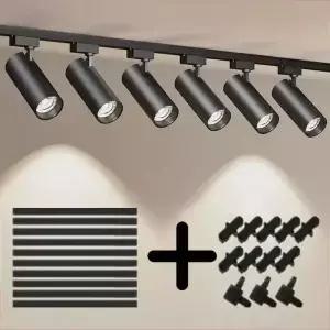 트랙 조명 COB 스팟 LED 220V 레일 의류 매장 세트 고정 장치 거실용 홈 천장 램프
