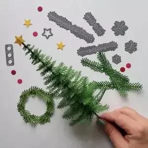 크리스마스 트리 금속 컷은 스크랩북 스탬프/사진 앨범 장식 DIY 종이 카드에 대한 스텐실을 죽습니다