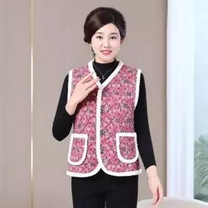 조끼상점 촌캉스 누빔재킷 겨울 꽃무늬 할머니조끼 기모 중년