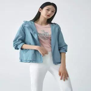 후드 프린트자수 숏 코트 LCCAO329_SB