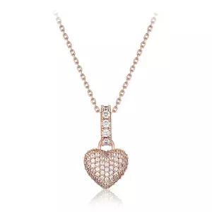 [엘르주얼리] 파베 볼륨 하트 목걸이 ELBRNN246 (14K Gold Plated)