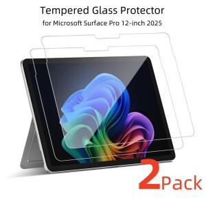 Surface Pro 12인치 2025용 강화유리 필름 9H 스크래치 방지 2팩 스크린 보호필름 (Microsoft 호환)