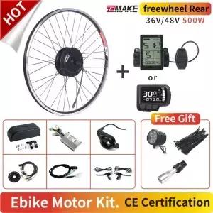 전기 자전거 모터 키트 고속 브러시 없는 기어 휠 36V 48V 350W 500W 개조 전 밴드 후 ZEMAKE