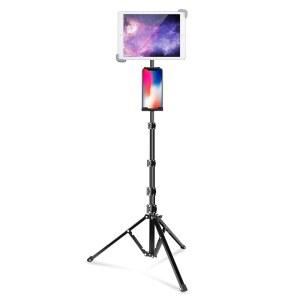 엘리트 시절 IPAD 삼각대 스탠드 65인치 높이 조절 가능한 태블릿 스탠드 홀더 음악용 360 회전 삼각대 PRO 13 12.9 11 에어 및 4-14.5인치 전체 태블릿과 호환 가능