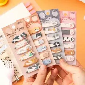 세트 편지지 DIY 레저 고양이 시리즈 귀여운 종이 메모 패드 스티커 트 메모장 학교 사무용품