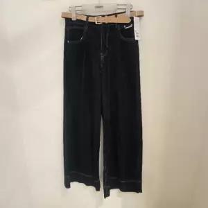 오프리미츠 MG01 트렌드쿨썸머 스판짱짱 허리밸트와이드핏밑단포인트배색통데님팬츠