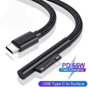 15V 3A 65W 타입 C 전원 공급 충전기 어댑터 USB C PD 고속 충전 케이블 마이크로소프트 서피스 프로 87654