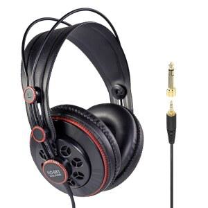 SUPERLUX HD681 세미 오픈 스튜디오 헤드폰, 드라이버가 단면 팟캐스트, 모니터링, 블랙 믹싱, 케이블, 녹음, 유선 음악용, 50MM 10-30,000HZ, 네오디뮴 오버이어, 있는