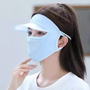 여성 썬캡 마스크 일체형 햇빛가리개 자외선차단 얼굴가리개 여름 골프 캠핑 야외활동