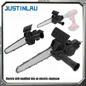 JUSTINLAU 1PC 휴대용 전기 드릴 체인 톱 변환 헤드 가정용 미니 소형 로깅 정원