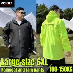 6XL 방수 레인코트 여름용 대형 사이즈 유니 오토바이 가볍고 통기성 좋은 야외용 레인웨어