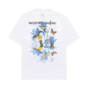 우영미 플라워 백로고 반팔 티셔츠 화이트 M261TS06701W