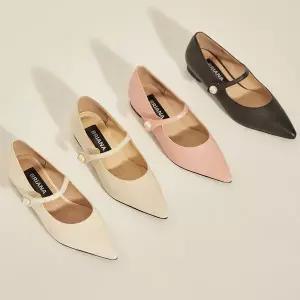 [BRIANA] Pearl Maryjane Pumps 4Colors BR4006