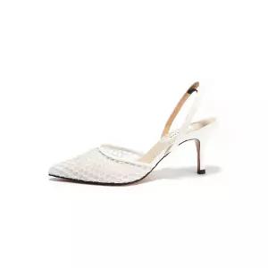 [BRIANA] Mesh Slingback White BR8013