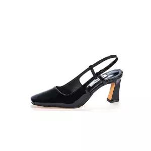 [BRIANA] Square Slingback Black Patent BR0034