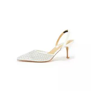 [BRIANA] Mesh Slingback White Glitter BR9018