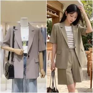 [롯데백화점]SOUP 베이직 원버튼 여성 여름 반팔 자켓 SC5JK30A